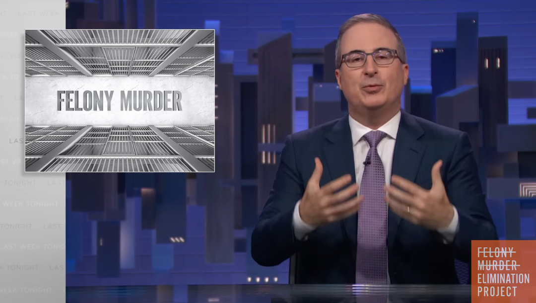 On the latest episode of his Emmy-winning weekly late night news show Last Week Tonight With John Oliver, John Oliver featured the Felony Murder doctrine. (Last Week Tonight with John Oliver - HBO)