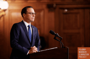 Pennsylvania Governor Josh Shapiro speaking from a podium in April 2023 (Photo: Commonwealth Media Services)