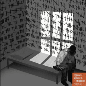 Illustration of a person sitting on a prison bed, and the walls are covered in hashmarks (Brian Stauffer/New York Times)