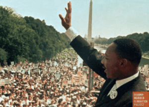 Dr. Martin Luther King Jr. acknowledges the crowd at the Lincoln Memorial for his "I Have a Dream" speech during the March on Washington on August 28, 1963. (Photo: Associated Press)
