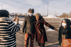 Renay Lynch, featured in the Innocence Project's short film "What I Didn't Know,: takes a picture with her son after being freed in January 2024. (Photo: Jeenah Moon/Innocence Project)